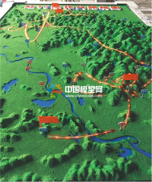 紅十五軍作戰(zhàn)線路圖沙盤(pán)模型