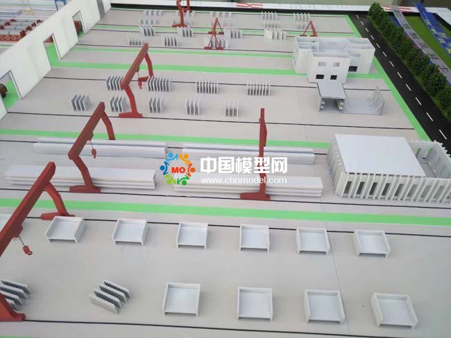 混凝土預(yù)制件沙盤模型，預(yù)制件生產(chǎn)線沙盤模型， 裝配式建筑沙盤模型