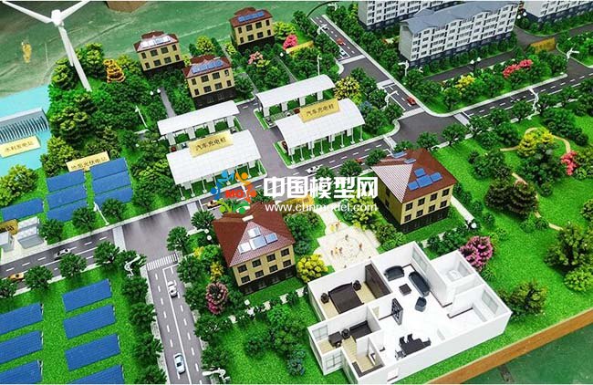 光伏電站應(yīng)用場景沙盤模型，太陽能光伏屋頂發(fā)電沙盤模型