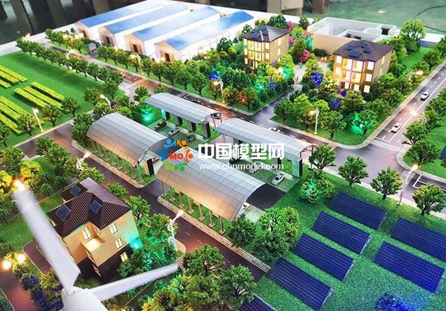 光伏電站應(yīng)用場景沙盤模型，太陽能光伏屋頂發(fā)電沙盤模型